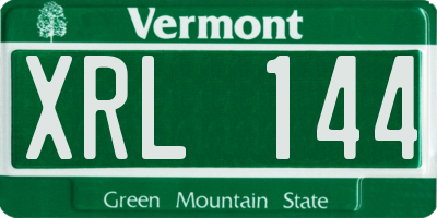 VT license plate XRL144