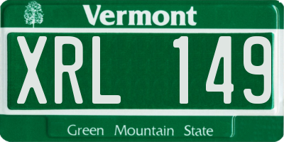 VT license plate XRL149