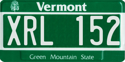 VT license plate XRL152