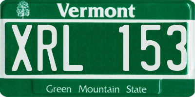 VT license plate XRL153