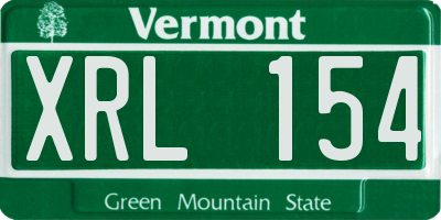 VT license plate XRL154
