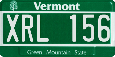 VT license plate XRL156