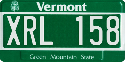VT license plate XRL158