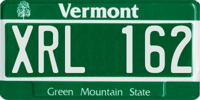 VT license plate XRL162