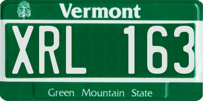 VT license plate XRL163