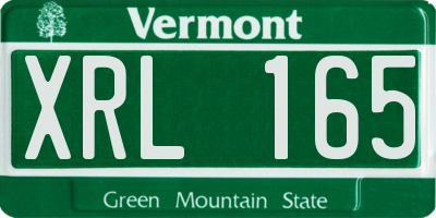 VT license plate XRL165
