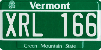 VT license plate XRL166