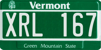 VT license plate XRL167