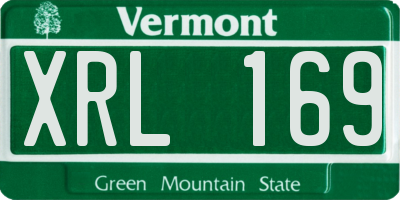 VT license plate XRL169