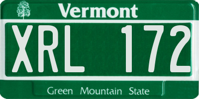 VT license plate XRL172