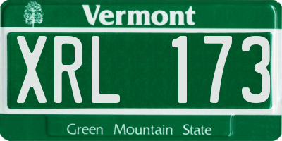 VT license plate XRL173