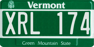 VT license plate XRL174
