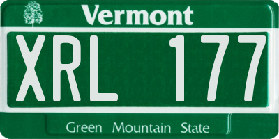 VT license plate XRL177