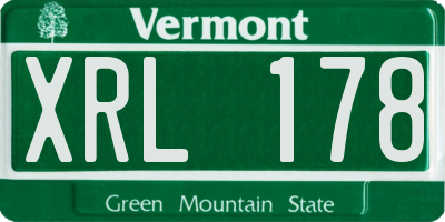 VT license plate XRL178