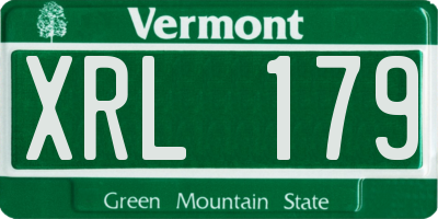 VT license plate XRL179