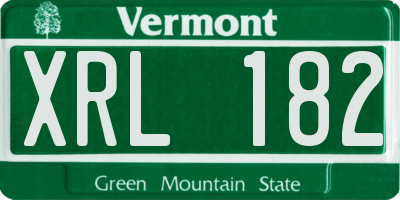 VT license plate XRL182