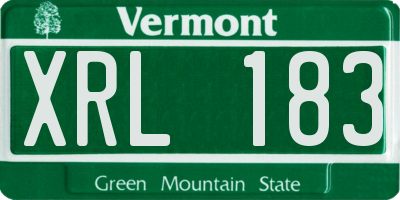 VT license plate XRL183