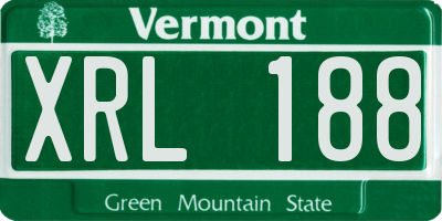 VT license plate XRL188