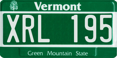 VT license plate XRL195