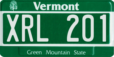 VT license plate XRL201