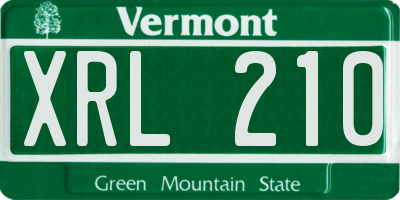 VT license plate XRL210