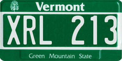 VT license plate XRL213