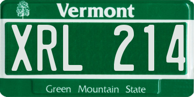 VT license plate XRL214