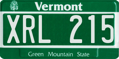 VT license plate XRL215