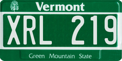 VT license plate XRL219
