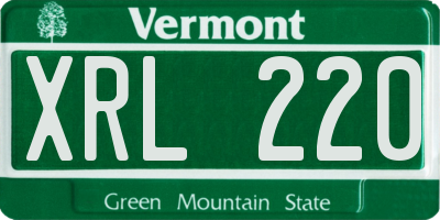 VT license plate XRL220