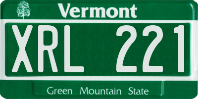 VT license plate XRL221