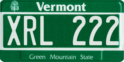 VT license plate XRL222