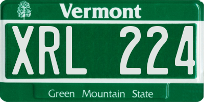 VT license plate XRL224