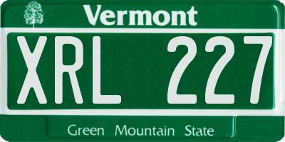 VT license plate XRL227