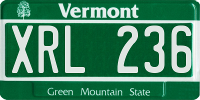 VT license plate XRL236