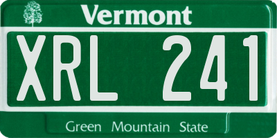 VT license plate XRL241