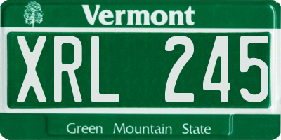 VT license plate XRL245