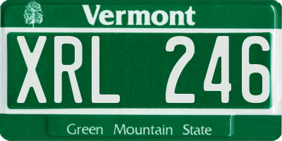VT license plate XRL246