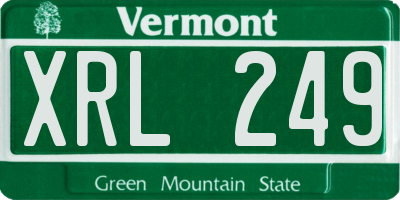 VT license plate XRL249