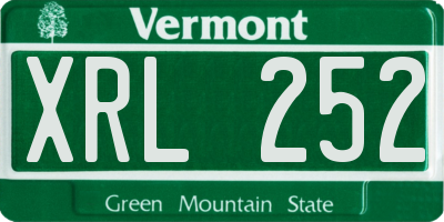 VT license plate XRL252