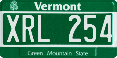 VT license plate XRL254