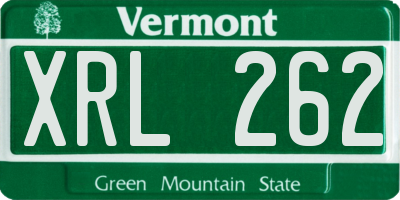 VT license plate XRL262