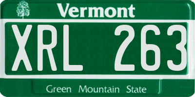 VT license plate XRL263