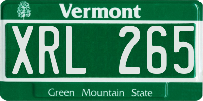 VT license plate XRL265