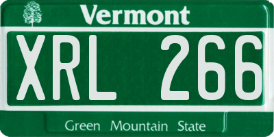 VT license plate XRL266