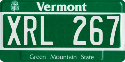 VT license plate XRL267