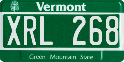 VT license plate XRL268
