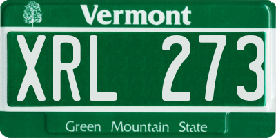 VT license plate XRL273