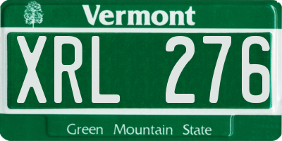 VT license plate XRL276