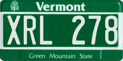 VT license plate XRL278